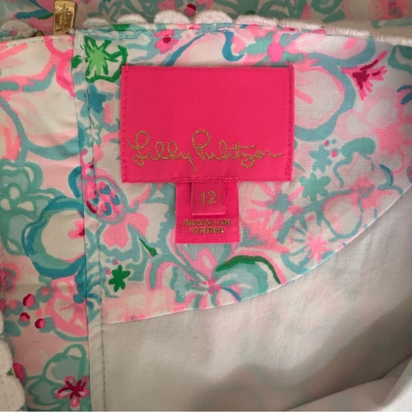 Lilly Pulitzer Braylin Stretch Shift Dress  Resort White Love Bug Print Size 12 - Picture 7 of 11